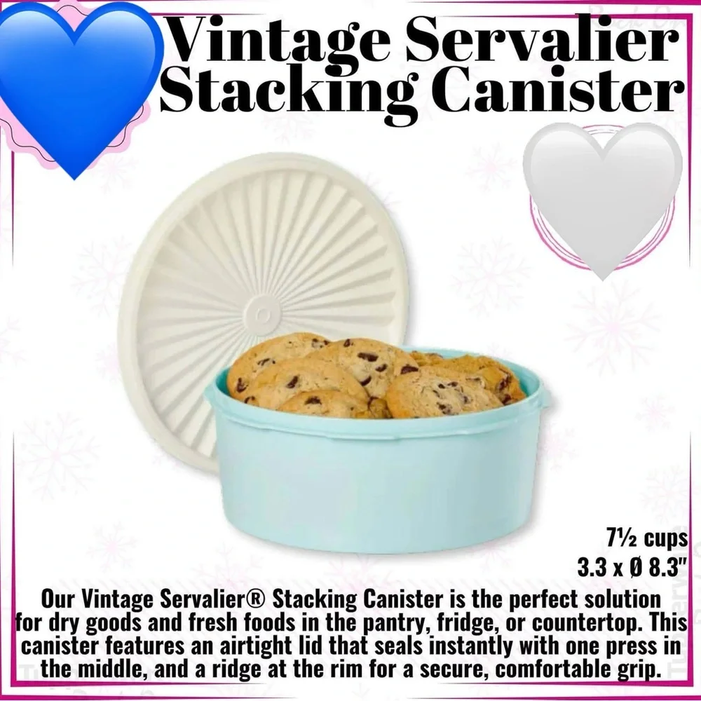 Tupperware Servalier Stacking Canisters- set of two - capacity 1.8 liters